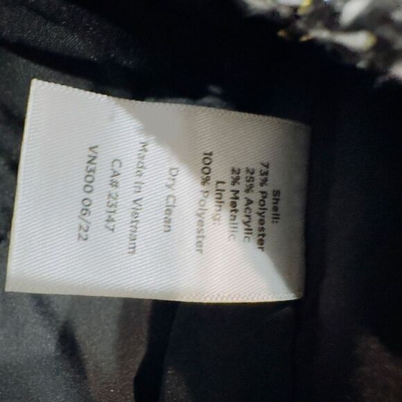 TALBOTS *NWT* Hampshire Ankle Pant Trouser Slacks Silver Black Metallic Detail P - Picture 5 of 6